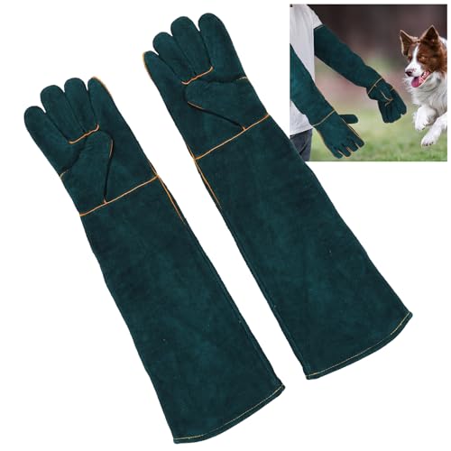 Animal Handling AntiBite Gloves for Dog Training Reptile Snake Handlers ScratchProof Bite Resistant Gloves with Reinforced Palm and Cotton Lining (L) - size: L