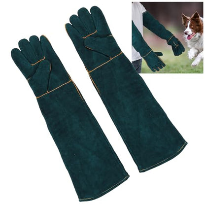 Animal Handling AntiBite Gloves for Dog Training Reptile Snake Handlers ScratchProof Bite Resistant Gloves with Reinforced Palm and Cotton Lining (L) - size: L