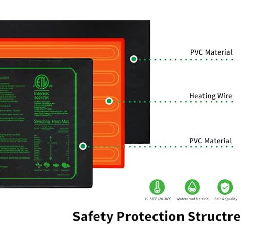 20"x20" Durable Seedling Heat Mat for Seed Starting and Germination | Waterproof Warm Hydroponic Heating Pad with ETL Certified for Indoor Plant Gardening and Cutting, Brewing and Greenhouse - style: 20"x20" Heat Mat -Upgrade Version