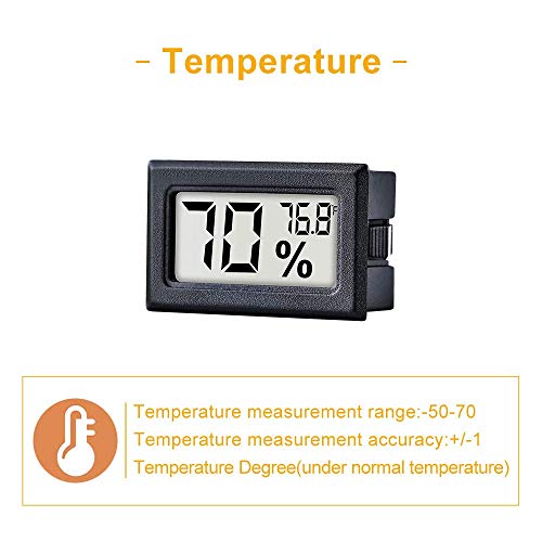 12 Pack Pgzsy Mini Small Digital Electronic Temperature Humidity Meters Gauge Indoor Thermometer Hygrometer LCD Display Fahrenheit (℉) for Humidors, Greenhouse, Garden