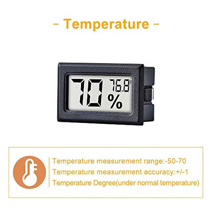 12 Pack Pgzsy Mini Small Digital Electronic Temperature Humidity Meters Gauge Indoor Thermometer Hygrometer LCD Display Fahrenheit (℉) for Humidors, Greenhouse, Garden