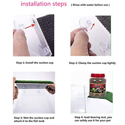 alfyng Turtle Resting Basking Platform Simulation Grass Turtle Ramp, Lawn Tortoise Climbing Ladder Resting Terrace for Reptile Frog Terrapin Amphibian - Medium - size: Medium
