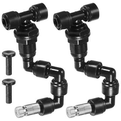 M METERXITY 2-Pack Reptile Mister Nozzles, 0.6mm Pore Stainless Steel 1/4" Reptile Misting Spray Nozzle with Filter Plug for Terrarium/Vivarium, 360 Degree Adjustable Nozzle [Black]