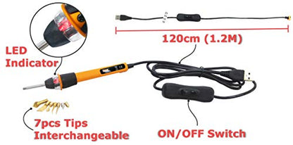 KINGTOOL 3D Printing Smoothing Tool Kit, 3D Printing Modify Finishing Tool, Cleaning Needle, Scarper (USB Powered) (Yellow) - color: Yellow