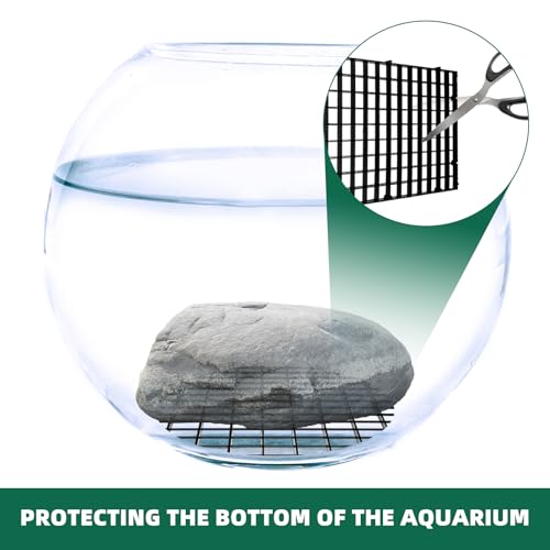 soujkooy 8Pcs Fish Tank Divider, Plastic Aquarium Egg Crate Grid | 5.9x11.8in/15X30cm, with 10 Sucker Clips and Bracket Ties, Plastic Grid Tray Egg Crate, Bottom Isolation