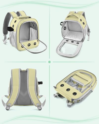 DBNESS Guinea Pig Carrier Backpack, Portable Rabbit Travel Carring Bag for Pet Bunny Chinchilla Bearded Dragon Hamster Parrot Outgoing Pouch Case with Water Bottle Holder & Detachable Pad (Khaki) - color: khaki