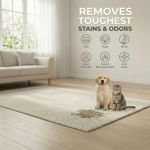 Who Done It? - Pet Odor Eliminator for Home - Pet Stain Remover for Carpet, Couch, Bed - All Natural Cat & Dog Urine Enzyme Cleaner - Fresh Linen Scent - 32oz Spray Bottle