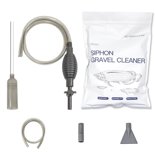 Essential Fish Tank Cleaning Tools, Achieve a spotless aquarium with the 8.5' fish tank cleaner, aquarium vacuum, Gravel Vacuum and Siphon Pump - size: 1 Count (Pack of 4)