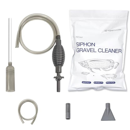 Essential Fish Tank Cleaning Tools, Achieve a spotless aquarium with the 8.5' fish tank cleaner, aquarium vacuum, Gravel Vacuum and Siphon Pump - size: 1 Count (Pack of 4)