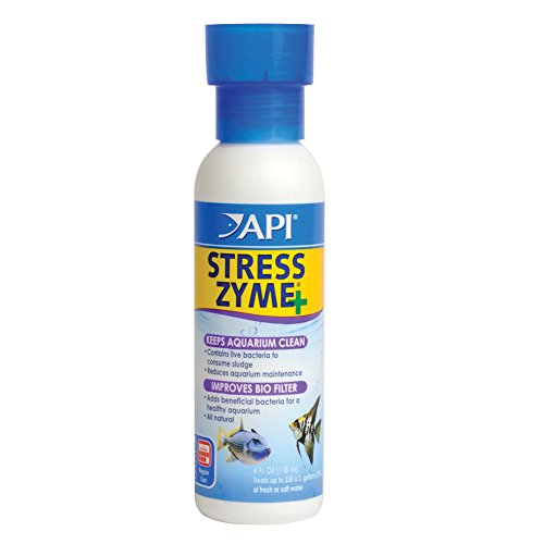 API STRESS ZYME Bacterial cleaner, Freshwater and Saltwater Aquarium Water Cleaning Solution, 4 oz - color: Blues & Purples, size: 4 oz