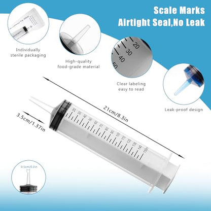 150ml Large Syringes, Individually Sterile Sealed Plastic Syringe for Liquid, Scientific Labs, Measurement, Pet Feeding ,Ink Refilling ,Oil or Glue Applicator(1 Pack) - style: 150ml