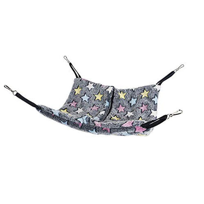 Niteangel Hanging Hammock Nap Sack Swing Bag Pet Sleeper for Ferret Rat Sugar Glider and Other Small Animals (Blue, Star) - color: Blue