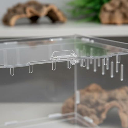 Transparent Reptile Enclosure Through Quality Clear Reptile Habitat Secure Latch Clear Acrylic Terrarium for Arachnid Enthusiasts, 25-15-15 - style: 25-15-15