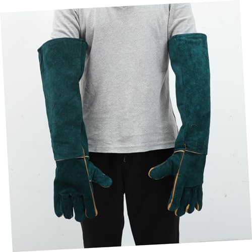 2pcs Bite Resistant Reptile Gloves Pet Grooming Mitts Pet Protective Gloves Dark