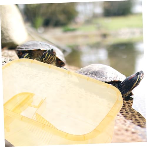 HANABASS 4pcs Turtle Feeding Tank Platform Multi-Function Reptile Habitat for Turtles and Tortoises Plastic Design for Easy Cleaning and Environment