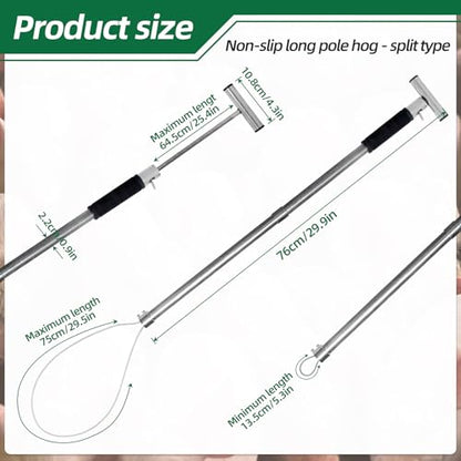 Dog Catcher Pole Holder Animal Control Tool Heavy Duty Stainless Steel Catch Pole for Trapping for Dog Pig Swine Animal Livestock, Rod Length 30 inches