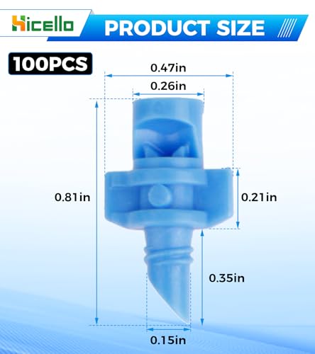 100PCS 90 Degree Misting Nozzle Irrigation, Sprinklers Sprayer for Garden Irrigation System, Micro Sprayer Refraction Automizing Drippers - size: 100pcs-90DR-Blue