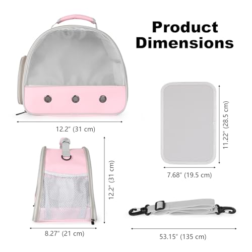 Ventilation Carrier for Bearded Dragon,Guinea Pig Carrier,Guinea Pig Carrier for 2,Reptile Travel Carrier for Lizards Sugar Glider Hedgehog Rat Parrot Birds,Airline Approved Pink - color: Pink