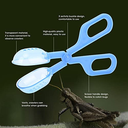 Reptile Feeding Tongs, Poop Scooper Cleaning Tool Reptile Feeding Tongs for Tortoise Lizard Frog Spider Tarantulas Gecko Crickets