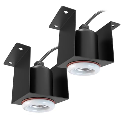 Reptile Ceramic Socket Heat Lamp Fixture, 2Pcs Terrarium Clamp Light Holder for Lizard, Gecko, Snake, Bearded Dragon, Dual On/Off Switch, 300W Max (Bulbs Not Included) - size: Concave Style