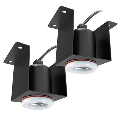 Reptile Ceramic Socket Heat Lamp Fixture, 2Pcs Terrarium Clamp Light Holder for Lizard, Gecko, Snake, Bearded Dragon, Dual On/Off Switch, 300W Max (Bulbs Not Included) - size: Concave Style