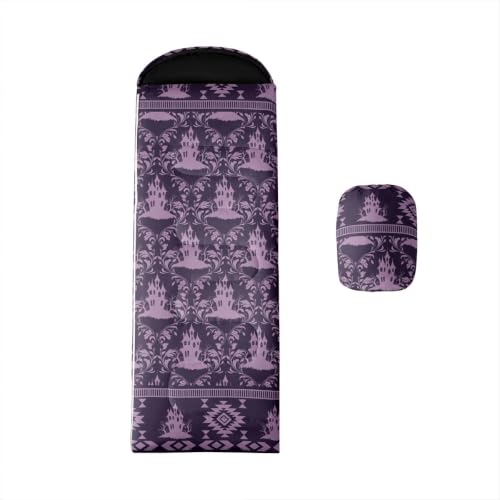 Erosebridal Death Head Moth Sleeping Bags Adults Cold Weather Bohemian Aztec Camping Blanket Hiking Sleeping Wrap Sleep Bag - color: Purple Halloween Castle