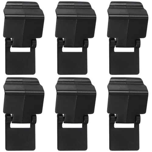 TEHAUX 6-Pack Reptile Tank Lid Clips Black – Escape-Proof Lock Buckles for 20-40 Gallon Turtle & Snake Terrarium Screen Cover, Snap- Latches for Glass Aquarium Habitat Security
