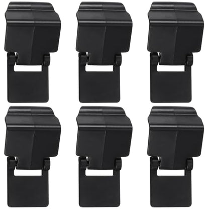 TEHAUX 6-Pack Reptile Tank Lid Clips Black – Escape-Proof Lock Buckles for 20-40 Gallon Turtle & Snake Terrarium Screen Cover, Snap- Latches for Glass Aquarium Habitat Security