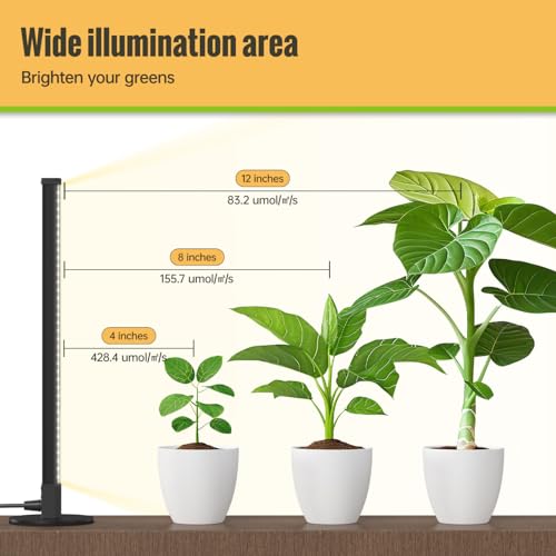 Vertical Grow Light, 72 LEDs Full Spectrum Bar, 5000K, T5, 11W | 1.4FT Grow Light, Wide Illumination Area Full Spectrum, Aluminum Housing, On/Off Switch for Houseplants