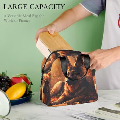 German Shepherd Dog Lunch Bag for Women Men | Insulated Lunch Box Leakproof Food Meal Containers Reusable Foldable 6L Capacity Lunch Tote Bags for Work Picnic Travel - color: style-11