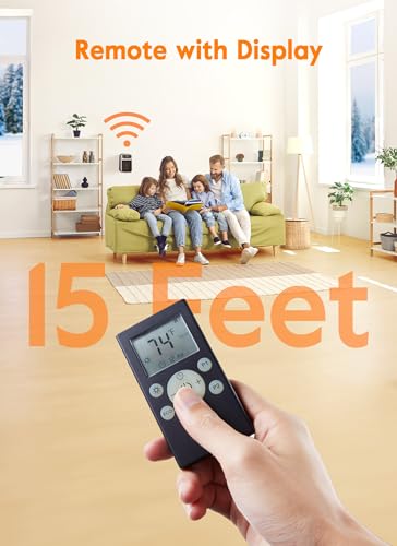 Givebest Cyber 800W Plug in Heater with ECO Mode Save Energy - Portable Outlet Space Heater, Small Electric Wall Heaters for Indoor Use with Adjustable Thermostat and 12H Timer for Bathroom Home