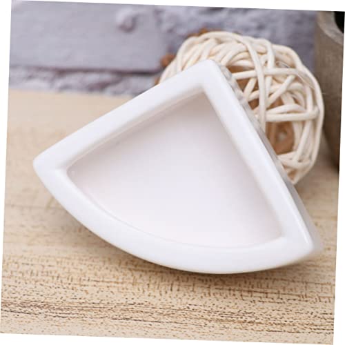 BESPORTBLE 1pc Reptile Feeding Bowl Ceramic Basin for Lizard Turtle Pets Escape Feeder Dish Non- Design White for Food Water Storage