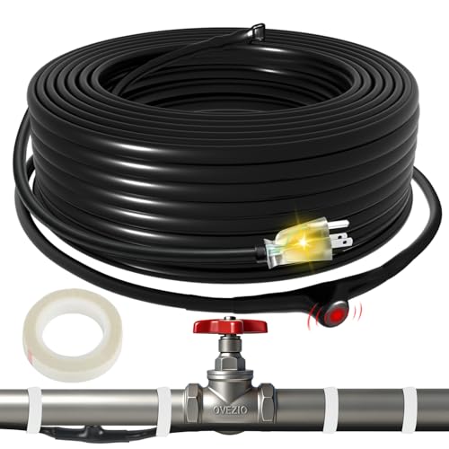 3FT Water Pipe Heat Cable, Pipe Freeze Protection Tape 7W/FT | Protects water-filled metal and plastic pipes from freezing. Install in a straight line only. CSA & ETL certified. - style: 3 Feet