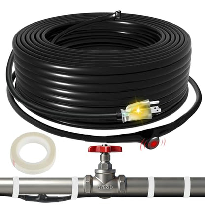 3FT Water Pipe Heat Cable, Pipe Freeze Protection Tape 7W/FT | Protects water-filled metal and plastic pipes from freezing. Install in a straight line only. CSA & ETL certified. - style: 3 Feet
