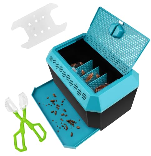 Cricket Keeper for Reptiles,Dubia Roach Container | Multi Purpose Insect Habitat with Tongs for Dubia Roaches,Crickets and Other Reptile,Cricket Cage with Ventilation