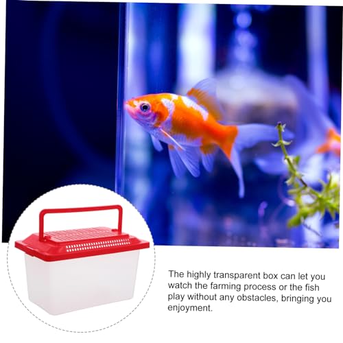 COLLBATH 2pcs Reptile Tortoise Feeding Tank Portable Aquarium Ventilation Design Lightweight Travel Container for and Pets Lid