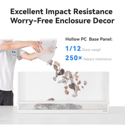 50 Gallon Reptile Tank, Reptile Enclosure for Easy Maintenance, Top Screen Ventilation & Glass Sliding Door 38''x18''x18'' - size: 38x18x18" 50 Gallon