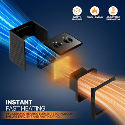 Magshion 1500W Portable Electric Small Space Heater for Office Indoor Use - size: Square - 1500W - Knob