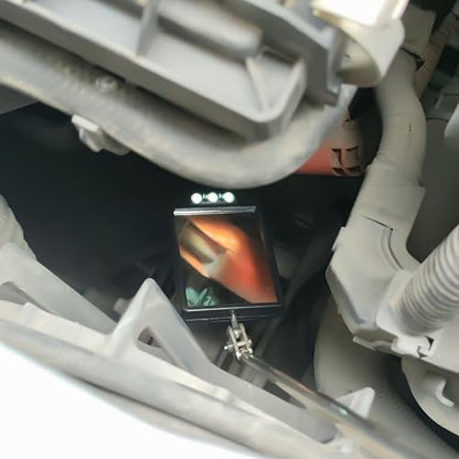 Telescopic inspection mirror with light large telescoping led 360 Inspection Rotating lamp automotive mechanic repair reversing on a stick extendable hand handle car extra held vehicle extended - style: 3 LED