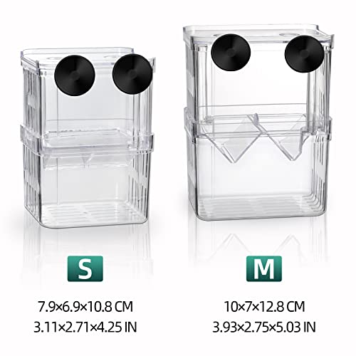 Aquarium Hatchery Incubator Breeding Box, Fish Tank Acrylic Isolation | Safe Hatchery & Isolation Space,High-Clarity Acrylic Construction,Ideal for Small Baby Fishes Shrimp Clownfish Guppy - size: M - 3.93*2.75*5.03 IN