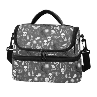 Emelivor Crow Snake Insulated Lunch Bag Organizer Tote for Men | 8L Double Deck,Large Lunch Box with Shoulder Strap,Thermal Meal Prep Cooler,Suitable for School Work Picnic Office Travel