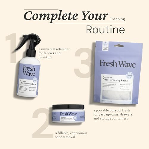Fresh Wave Lavender Odor Eliminator Gel 3-Pk 7 oz - Air Freshener for Home | Plant-based essential oils. Lasts 15-30 days per jar. No plug-in needed. Pet-safe, closet and bathroom deoderizer. - size: 7 Fl Oz (Pack of 3)