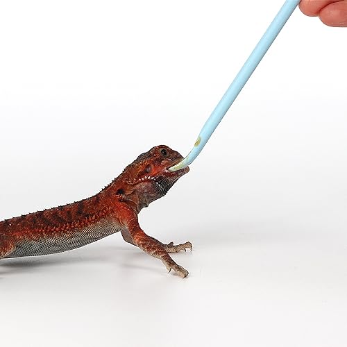 2Pcs Blue Reptile Feeding Spoon, Crested Gecko Food Mixing Stirrer | Food Grade Spatula Head, Scrapes Jar Edges Clean, Smooth Mixing for Reptile Powder Fruit Gel Diet - size: 1 Ounce (Pack of 2)