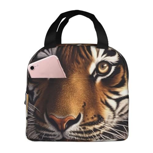 Insulated Lunch Bag Bengal Tiger Lunch Box for Women Men Reusable Leakproof Lunch Cooler Bag for Office Picnic - color: Bengal Tiger