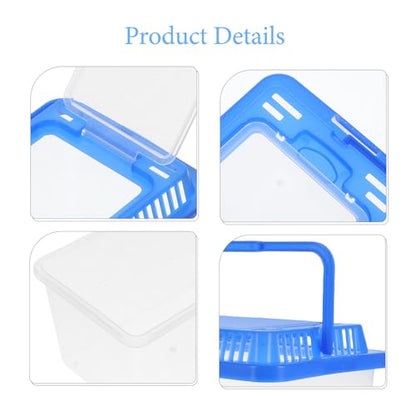 8pcs Reptile Breeding Terrarium Boxes with Handle, Sturdy Plastic Turtle Carrier and Lizard Hatching Container for Home and Travel Use