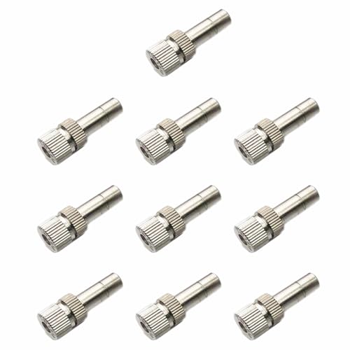 10PCS Misting Nozzles, Silver 6mm Misting Nozzles for Gardens, Landscaping, Setting up Greenhouse Watering Systems, Reptile Misting Systems, Home Irrigation Systems, Outdoor Cooling Systems - size: 10PCS