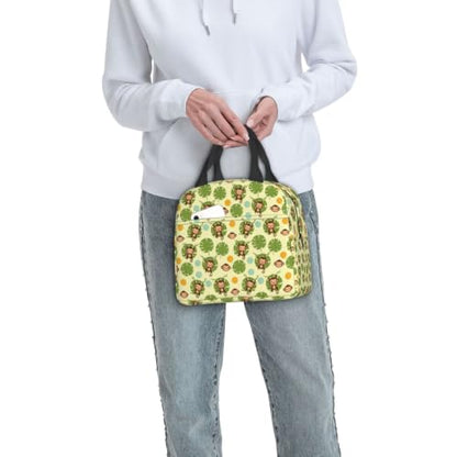Women Monkey Palm Print Insulated Cooler Tote Bag | Cute Monkey Palm Leaves Yellow, Thick Foam Insulated Tote, Water-Resistant, Perfect for Hiking & Beach - color: Pattern (846)
