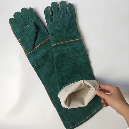 Generic Pet Supplies Popular Reptile Anti-Bite Gloves 60cm Pet Protective Gloves Monitor Lizard Anti-Bite Gloves, Dark Green as Pic.
