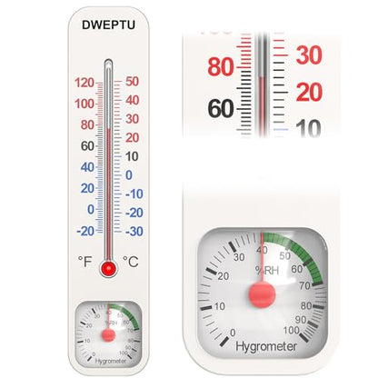 Outdoor/Indoor Thermometer Hygrometer Humidity Monitor Temperature Humidity Gauge Meter with Celsius/Fahrenheit (℃/℉) for Patio Field Cellar Garden Greenhouse Closet by DWEPTU