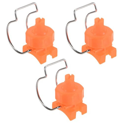 M METERXITY 3-Pack Flat Fan Spray Tips, 2.4mm Pore Plastic Spray Nozzle with Clip Adjustable Atomization Nozzle for 1-1/2" Hose, 0.36 Cubic Meters Per Hour [Orange, 65 Degree] - size: 2.4mm x 1-1/2"